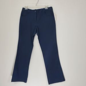 NWT Nautica Navy School Uniform Skinny Boot Cut Pants, Size 16.5 Plus